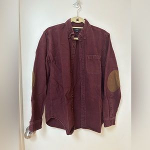 JCREW - burgundy long sleeve button down with elbow patches - men’s medium